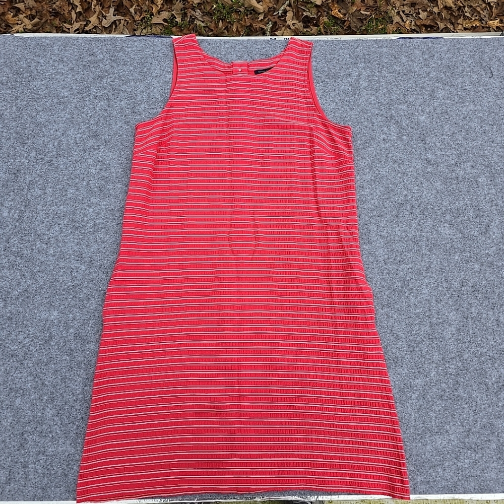 Tommy Hilfiger Striped Seersucker Dress Size 6 Pink with Pockets